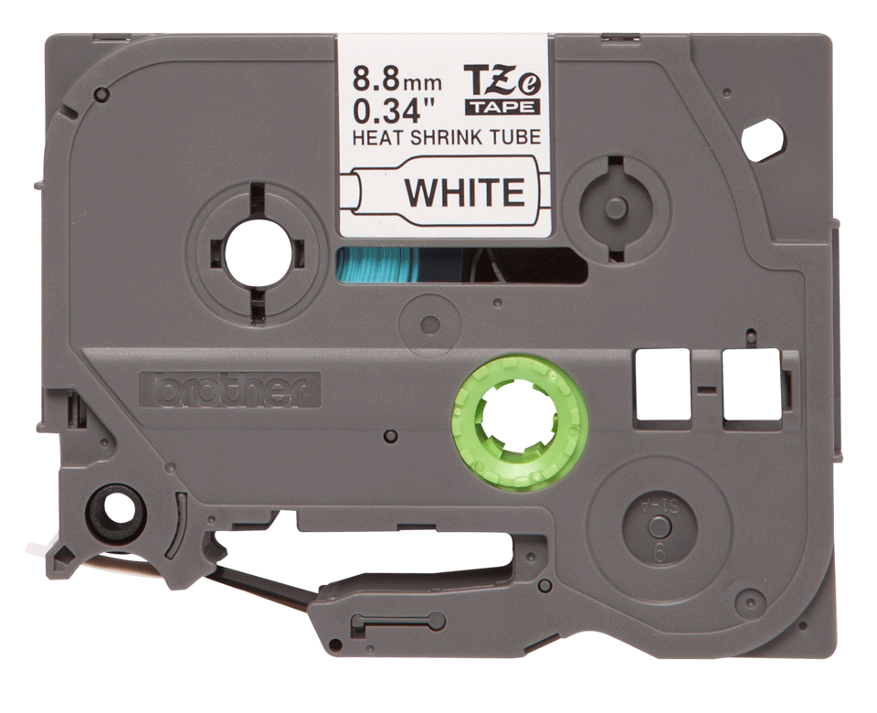 Oriģināla Brother HSe-221 termosēžas cauruļveida uzlīmju lentes kasete - melnas drukas, balta - 8.8mm plata